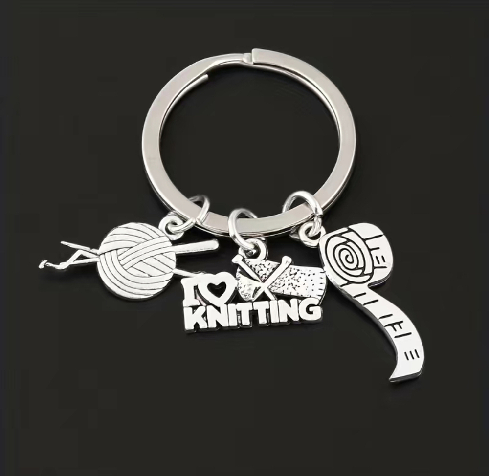 3/$25 I Love Knitting Keychain NEW
